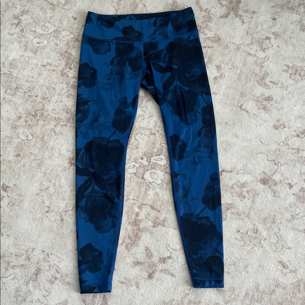 Lululemon Athletica Blue Floral Leggings